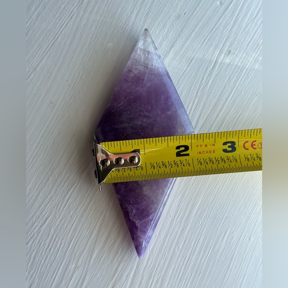 Purple Fluoride Diamond Carving Crystal with holder - Picture 7 of 7